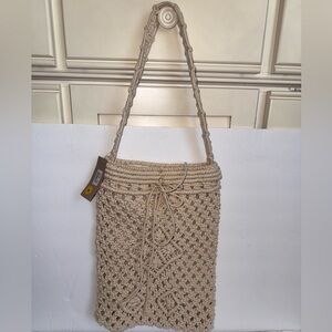 Crown Vintage‎ NWT Cream Crochet Knitted Shoulder Bag Beach Bag